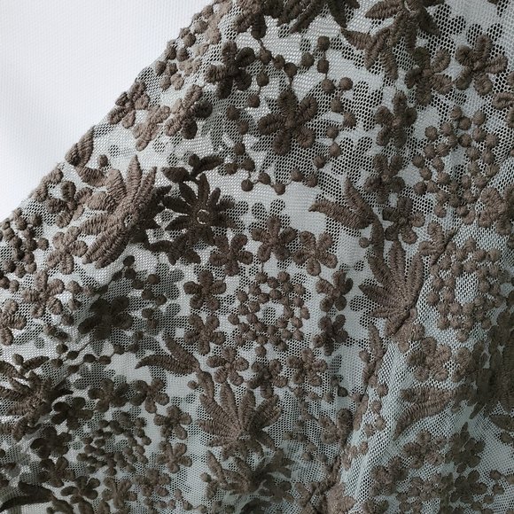 Hard Tail Sheer Lace Raglan Pullover, Army Green Top, USA, Floral $145 - Picture 7 of 11